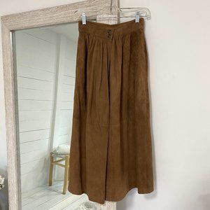 Vintage Suede Midi Skirt